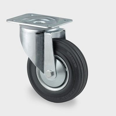 TENTE-ROLLEN Lenkrolle, Rad-Ø 200 mm, Tragfähigkeit 205 kg, Bauhöhe 240 mm, 3470DVJ200P63