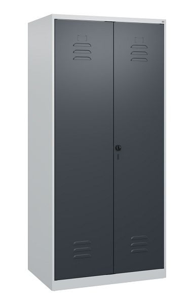 C+P Umkleidespind Classic PLUS SW, 2 Abteile, 1700x800x500mm, 7035/7016, Drehriegel, 0800027-22 S10007