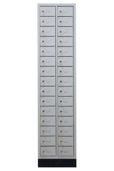 Gürkan Schließfachschrank, 20 x 46 x 195 cm, Lichtgrau, EU Zylinderschloss, PEL.30(2.15), 111526