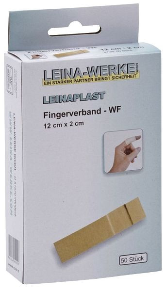 LEINA-WERKE Fingerverband, 50 Stück lose, 12 cm x 2 cm wasserfest, 72050