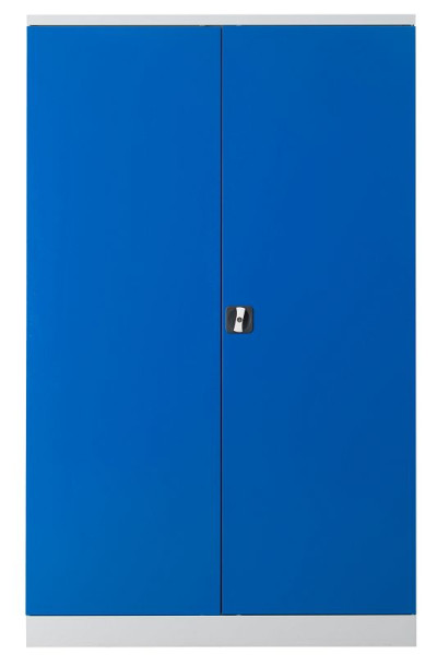 Gürkan Flügeltürenschrank, 60 x 120 x 195 cm, Lichtgrau, Enzianblau, Verstärkte Fachboden Stück 4, FLC.192/60/N, 109879