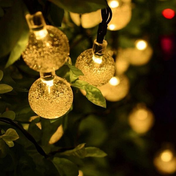 Salcar Solar Lichterkette Außen LED Kugel Lichterkette Wasserdicht mit Lichtsensor Weihnachtsbeleuchtung LED Solar Beleuchtung - Warmweiß, 20130812