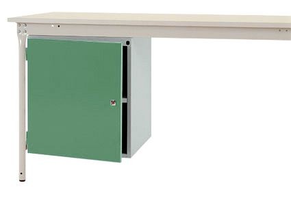 Manuflex Gehäuse-Unterbau stationär, Nutzhöhe 500 mm mit 1 Tür und Einlegeboden, für Tischtiefe 800 mm, Resedagrün, ZB4953.6011