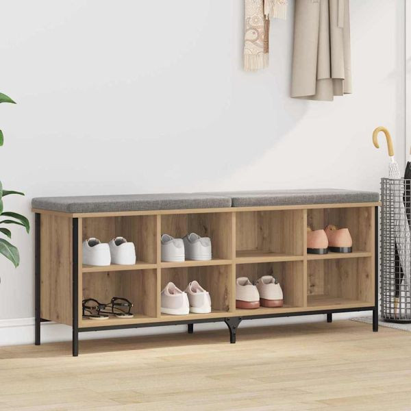 vidaXL Schuhschrank mit Regal Artisan-Eiche 131 x 35 x 50 cm, 881311