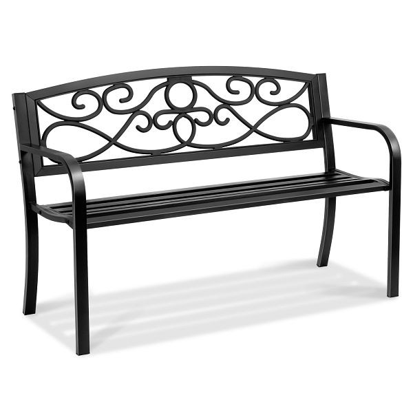 VEVOR Gartenbank aus Metall, 127 cm 250 kg Tragkraft, 3 Personen mit Rückenlehne & Armlehnen, Vintage für Garten, Park, Hof, Veranda, GYZYJS50YC00LLU5RV0