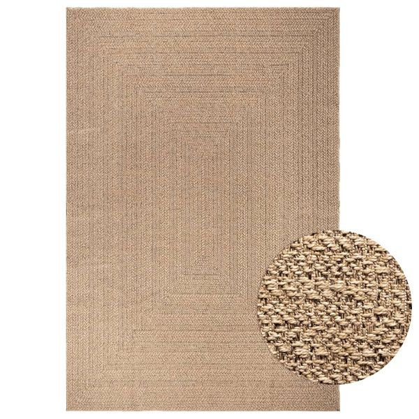 vidaXL Teppich 200x290 cm Jute-Optik Innen und Außen, 364834