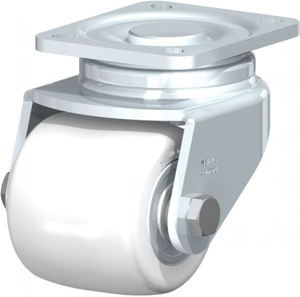 Blickle LH-SPO 82K Stahlblech-Lenkrolle, Schwerlast-Ausführung, mit Anschraubplatte, Polyamid, Weiß, 754641