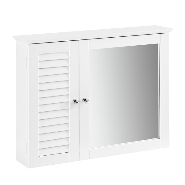 SoBuy Hängeschrank mit einer Tür Weiß 65x14x49 cm, Modern, BZR55-W