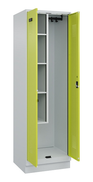 C+P Putzmittel-Spind Evolo PLUS, mit Sockel, 2 Abteile, 1950x600x500mm, 7035/002, Zylinderschloss, 049120-00 S10042