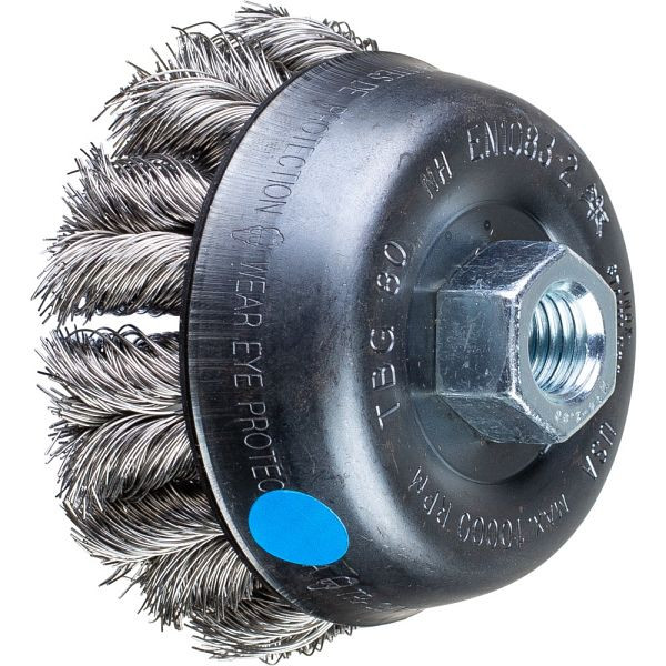 Pferd Topfbürste mit Gewinde, gezopft POS TBG 80/M14 CT INOX 0,35, 43306063