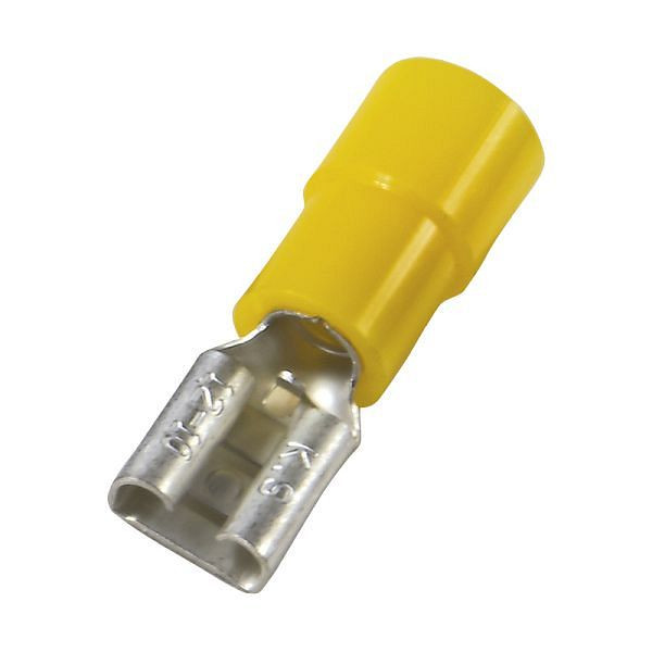 Haupa Flachsteckhülse gelb isoliert 4,0-6,0 mm²/6,3x0,8, VE: 100 Stück, 340396