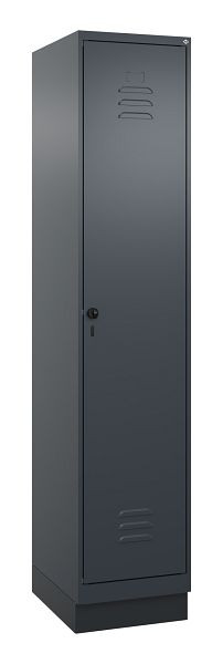 C+P Umkleidespind Classic PLUS mit Mitteltrennwand, Sockel, 1950x400x500mm, 7016/7016, Drehriegel, 080020-12F S10012