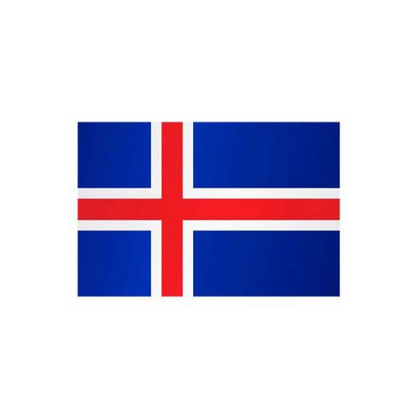 Stein HGS Länderflagge Island, 60 x 90 cm (Querformat), mit Seil und Schlaufe, FlagTop 160 g/m², für Fahnenmasten 6 m, ohne Hohlsaum, 26991