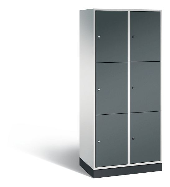 C+P XL-Schließfachschrank Intro, 6 Fächer, H1950B820T490 mm, Grau/Anthrazit, 8370-202 S10160