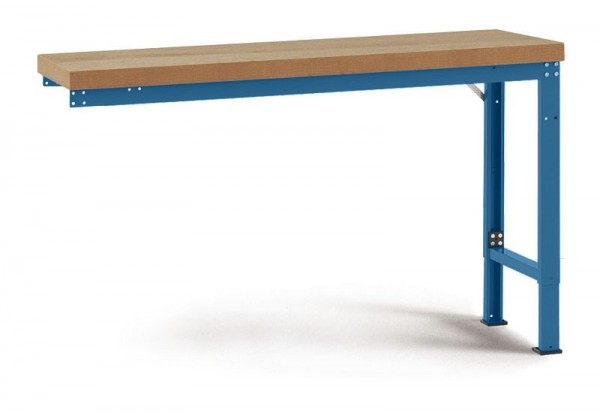 Manuflex Anbauwerkbank PROFI Spezial mit Multiplexplatte, BxTxH = 1250 x 700 x 750-1050 mm, Brillantblau, WP7005.5007