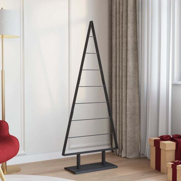 vidaXL Metall Weihnachtsbaum mit Ständer Schwarz 150 cm Stahl, 42019172