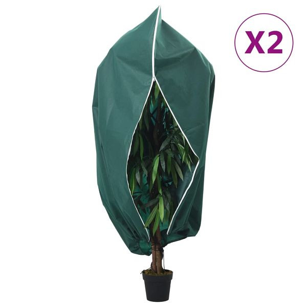 vidaXL Wintervlies mit Reißverschluss 2 Stück 70 g/m² 1x1,55 m, 364886