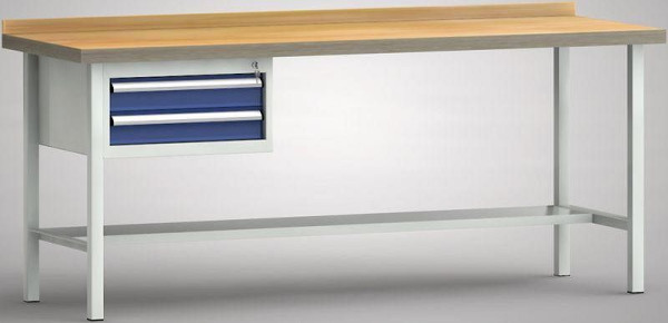 KLW Standard-Werkbank - 2000 x 700 x 840 mm L x T x H, links 2x100EA, WS102N-2000M40-E1620