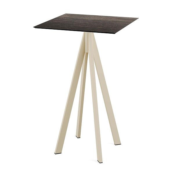 Feros Infinity Stehtisch Sand gestell + Riverwashed Wood HPL 70x70 cm, 120061477