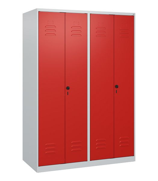 C+P Umkleidespind Classic PLUS SW, 4 Abteile, 1700x1200x500mm, 7035/3020, Drehriegel, 0800027-40 S10002