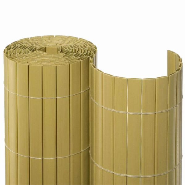 NOOR Sichtschutzmatte PVC Sichtschutz Kunststoff 10m, Größe 0,90 x 10m Farbe: Bambus, 15509X10MBA