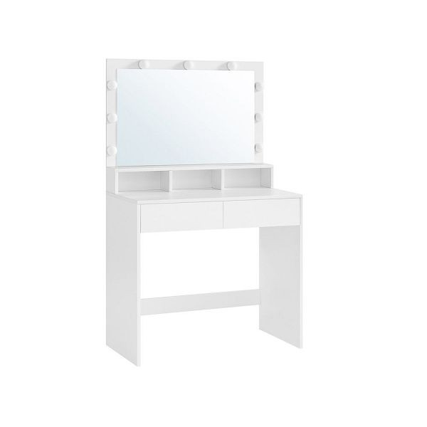 VASAGLE Schminktisch mit Spiegel und Glühbirnen, RDT120T10