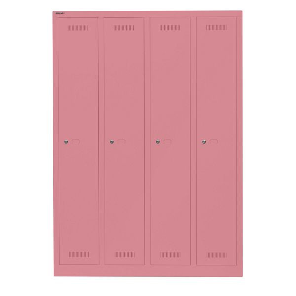 Bisley Garderobenschrank Monobloc™, 4 Abteile je 1 Fach, 601 pink, ML11Q1601