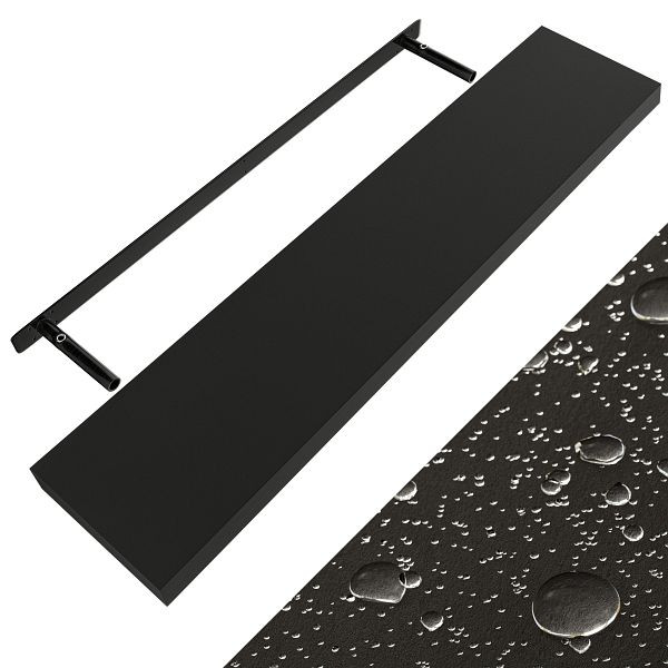 casaria Wandregal Schweberegal 110cm Schwarz + Halterung, 107761
