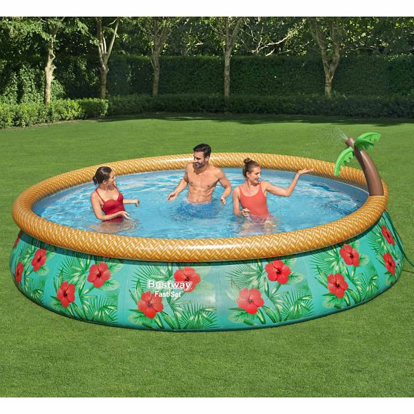 Bestway Fast Set Aufblasbares Pool-Set Paradise Palms 457x84 cm, 92846