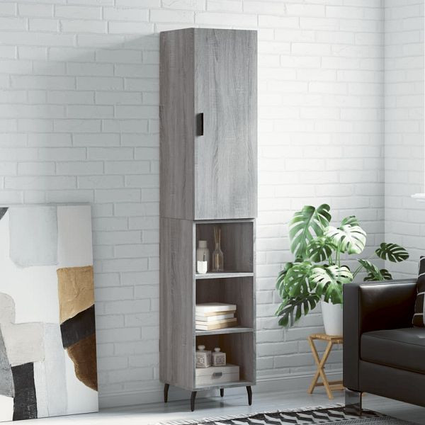 vidaXL Highboard Grau Sonoma 34,5x34x180 cm Holzwerkstoff, 3198999