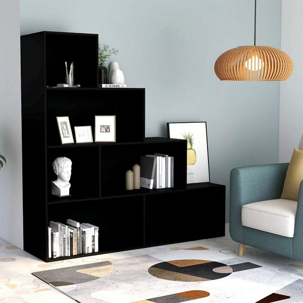 vidaXL Bücherregal/Raumteiler Schwarz 155x24x160 cm Holzwerkstoff, 800658