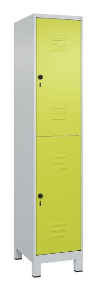 C+P Doppelstöckiger Spind Classic PLUS, Füße, 1950x400x500mm, 7035/0024, 080310-12 S10010