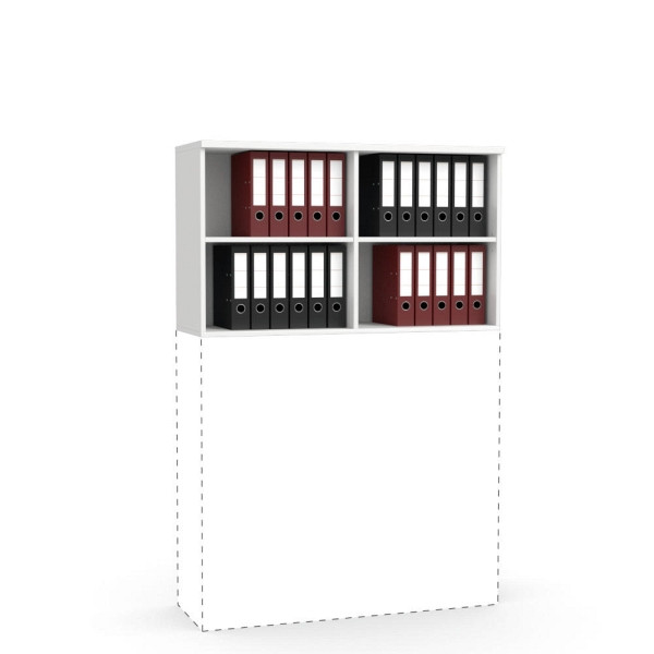 Deskin Aufsatz-Regal MULTI M, Dekor weiß, B 1200 x H 710 x T 420 mm, 271937