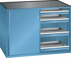 LISTA Schubladenschrank 2x36x27E (BxTxH) 1430x600x1020mm KEY Lock, Lichtblau 8 Schubladen, Tragkraft Schubladen: 200 kg, 79.431.010