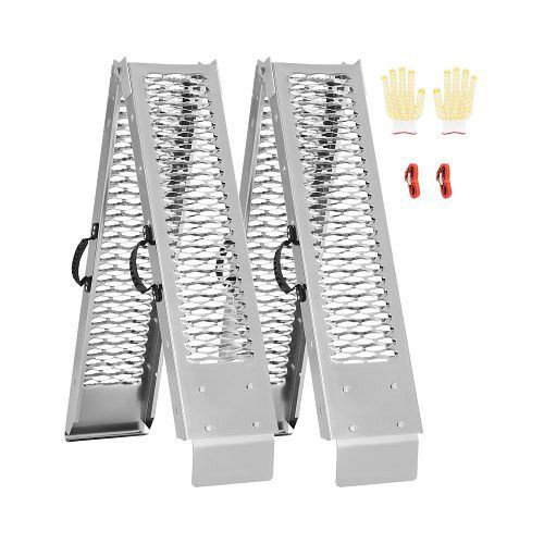 VEVOR 2-teilige Aluminium-Hochleistungsrampen, 453 kg, breite Oberfläche, mit Griffen, für ATV, UTV, Motorrad, E-Bike, ZZGPDGZ1000LL25YEV0