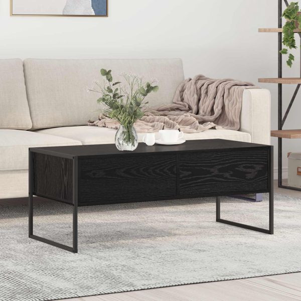 vidaXL Couchtisch Schwarz Eichen-Optik 100 x 46 x 40 cm Holzwerkstoff, 886444
