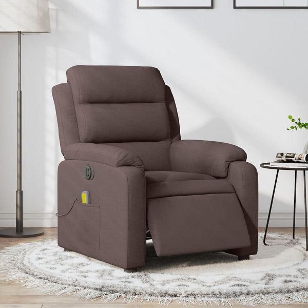 vidaXL Massagesessel Elektrisch Dunkelbraun Stoff, 3204973
