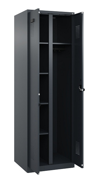 C+P Wäsche-/Garderobenspind Evolo PLUS, 2 Abteile, 1850x600x500mm, 7016/7016, Drehriegel, 049600-20 S10016