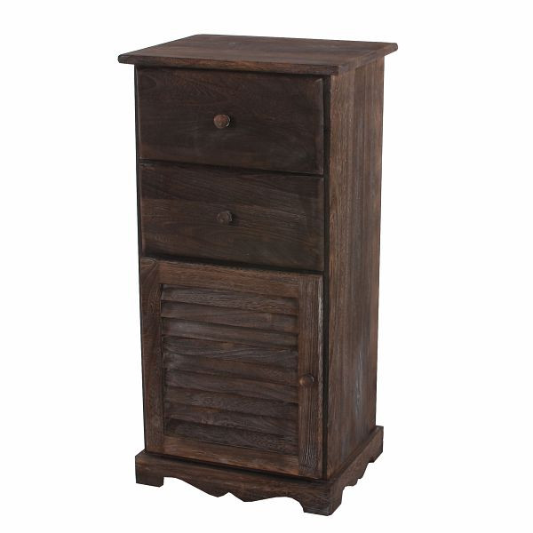 Mendler Kommode Schrank, 81x40x32cm, Shabby-Look, Vintage, braun, 30352