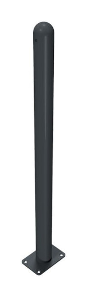 Schake Absperr-Stilpfosten Serie 468B Ø 60 mm, ortsfest, für Dübel Befestigung mit Bodenplatte 100 x 150 mm, ohne Verschluss, ohne Öse, 468PB