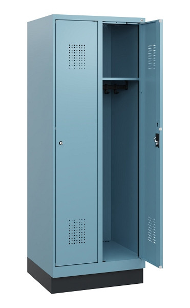 C+P Spind Evolo PLUS, Sockel, 2 Abteile, 1630x600x500mm, 0010/0010, Zylinderschloss, 0490205-20 S10048