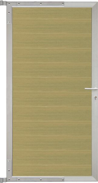 T&J ELSKOP-Tor-Komplettset, 90 x 173 cm, Füllung schilf, Rahmen silber, 44065