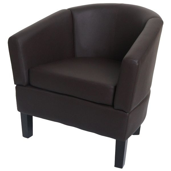 Mendler Lounge-Sessel HWC-O17, Sessel Clubsessel Cocktailsessel, FSC Kunstleder, braun, 110866