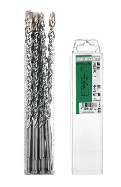 HiKOKI HM-Hammerbohrer SDS-Plus 2-Schneider 12 x 210/260 mm, VE: 10 Stück, 782645