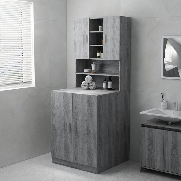 vidaXL Waschmaschinenschrank Grau Sonoma 71x71,5x91,5 cm, 813195