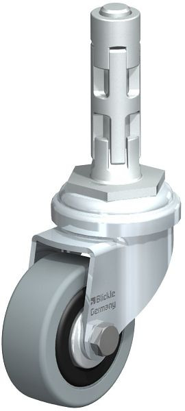 Blickle LRA-VPA 50G-FA-E01 Apparate-Lenkrolle mit Expander, Vollgummi, Grau, 751137