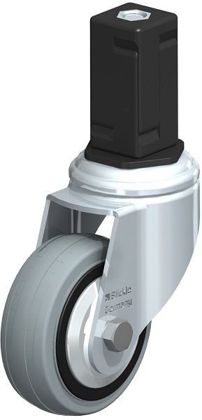 Blickle LKRA-VPA 80K-11-FA-EV15 Apparate-Lenkrolle mit Expander, Vollgummi, Grau, 848131