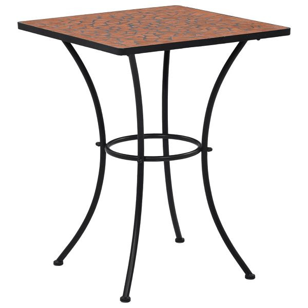 vidaXL Mosaik-Bistrotisch Terrakottarot 60 cm Keramik, 46705