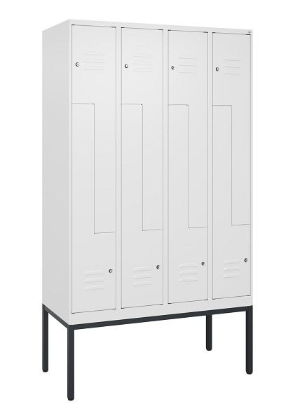 C+P Z-Spind Classic PLUS, Gestell, 8 Abteile, 2120x1200x500mm, 9016/9016, Zylinderschlösser, 0800337-408 S10029