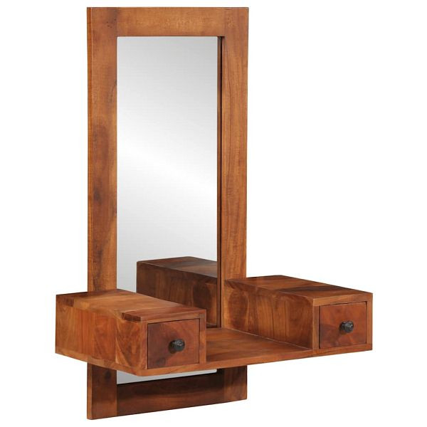vidaXL Wandspiegel mit Schubladen 60x33x90 cm Massivholz Akazie, 4102372